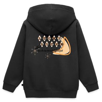 Lucky Locke Atomic 2 - Kinder Premium Organic Zip Hoodie - Schwarz - Hinten - AI Model Kid Male (0cm)