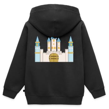 Prince castle blue, white and gold - Kids Premium Organic Zip-up Hoodie - black - Back - AI Model Kid Male (0cm)