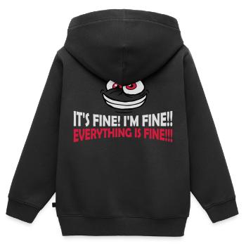 Tout va bien devis - Sweat Premium à capuche zippé enfant bio - noir - Dos - AI Model Kid Male (0cm)