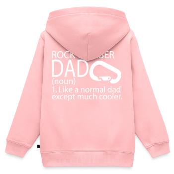 bouldering - Kinder Premium Organic Zip Hoodie - Rosa - Hinten - AI Model Kid Female (0cm)