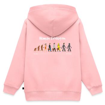Evolution eine robotische Zukunft Dunkel - Kinder Premium Organic Zip Hoodie - Rosa - Hinten - AI Model Kid Female (0cm)