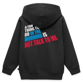 ne me parle pas - Sweat Premium à capuche zippé enfant bio - noir - Dos - AI Model Kid Male (0cm)