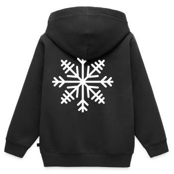 Flocon de neige - Sweat Premium à capuche zippé enfant bio - noir - Dos - AI Model Kid Male (0cm)