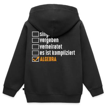 Mathematik Mathe Rechnen Algebra - Kinder Premium Organic Zip Hoodie - Schwarz - Hinten - AI Model Kid Male (0cm)