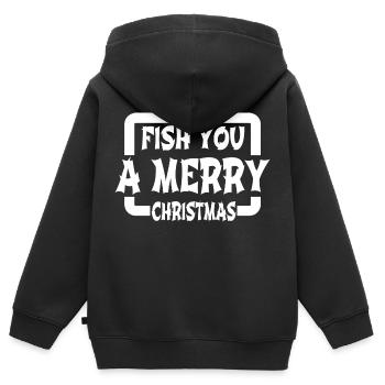 sayings fisherman funny gym bodybuilding - Kinder Premium Organic Zip Hoodie - Schwarz - Hinten - AI Model Kid Male (0cm)