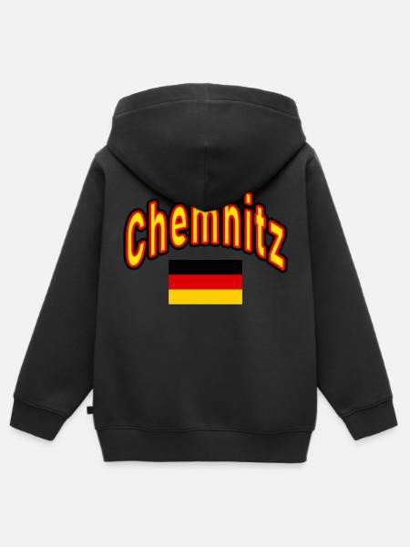 Chemnitz deutschland flagge - Kinder Premium Organic Zip Hoodie - Schwarz