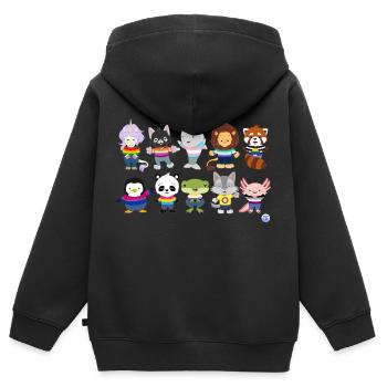 Be Proud! - Kids Premium Organic Zip-up Hoodie - black - Back - AI Model Kid Male (0cm)