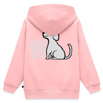 Citation Apportez mon chien - Sweat Premium à capuche zippé enfant bio - rose - Dos - AI Model Kid Female (0cm)