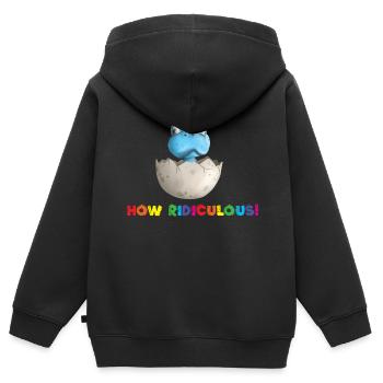 how ridiculous, comme c'est ridicule - Sweat Premium à capuche zippé enfant bio - noir - Dos - AI Model Kid Male (0cm)