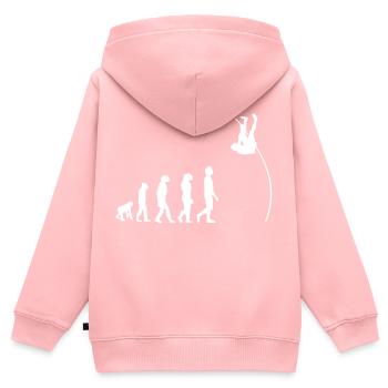 Stabhochsprung Evolution - Kinder Premium Organic Zip Hoodie - Rosa - Hinten - AI Model Kid Female (0cm)