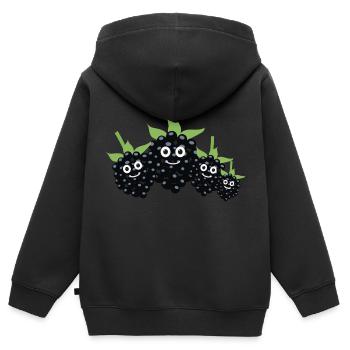 brombeeren,familie,beeren,brombeere - Kinder Premium Organic Zip Hoodie - Schwarz - Hinten - AI Model Kid Male (0cm)