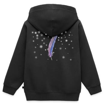 Feder - Kinder Premium Organic Zip Hoodie - Schwarz - Hinten - AI Model Kid Male (0cm)