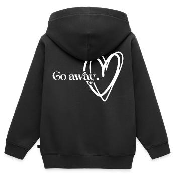 Anti-Valentine's Day T-shirt - Sweat Premium à capuche zippé enfant bio - noir - Dos - AI Model Kid Male (0cm)