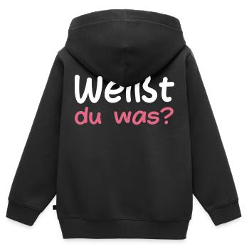 Weißt du was Bruder Nachwuchs - Kinder Premium Organic Zip Hoodie - Schwarz - Hinten - AI Model Kid Male (0cm)