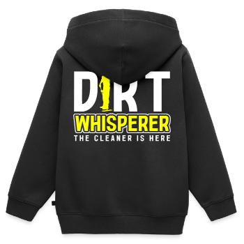 Hausmeister Besen und Eimer Hausverwalter - Kinder Premium Organic Zip Hoodie - Schwarz - Hinten - AI Model Kid Male (0cm)