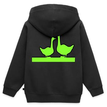 Oies - Sweat Premium à capuche zippé enfant bio - noir - Dos - AI Model Kid Male (0cm)