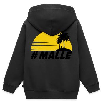 malle - Kids Premium Organic Zip-up Hoodie - black - Back - AI Model Kid Male (0cm)