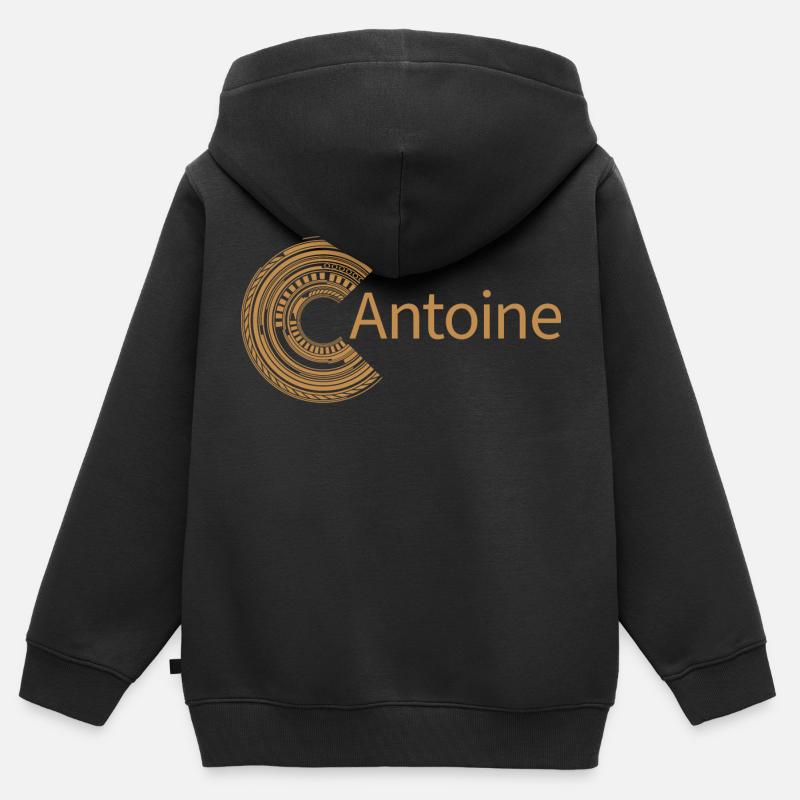 Pour Antoine - Sweat Premium à capuche zippé enfant bio - noir