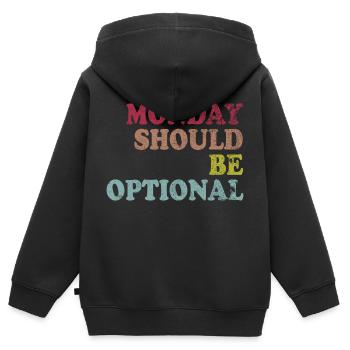 Monday should be optional Vintage - Kinder Premium Organic Zip Hoodie - Schwarz - Hinten - AI Model Kid Male (0cm)