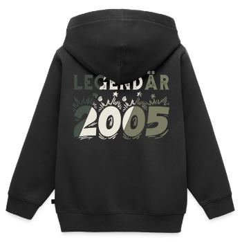 Legendär 2005 - Kinder Premium Organic Zip Hoodie - Schwarz - Hinten - AI Model Kid Male (0cm)
