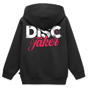 Disc taker - Kinder Premium Organic Zip Hoodie - Schwarz - Hinten - AI Model Kid Male (0cm)