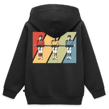 Vintage Table Soccer Lover Retro Foosball - Kinder Premium Organic Zip Hoodie - Schwarz - Hinten - AI Model Kid Male (0cm)