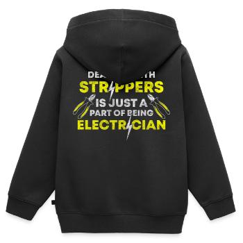 Electrics Electronics Electrical - Kids Premium Organic Zip-up Hoodie - black - Back - AI Model Kid Male (0cm)