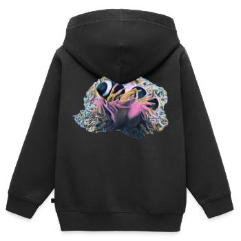 Clownfisch - Kinder Premium Organic Zip Hoodie - Schwarz - Hinten - AI Model Kid Male (0cm)