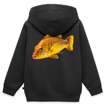 Le poisson corallien léopard vit dans l’océan Pacifique - Sweat Premium à capuche zippé enfant bio - noir - Dos - AI Model Kid Male (0cm)