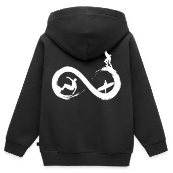Unendliches Surfen - Kinder Premium Organic Zip Hoodie - Schwarz - Hinten - AI Model Kid Male (0cm)