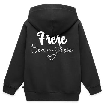 frère Beau Gosse - Sweat Premium à capuche zippé enfant bio - noir - Dos - AI Model Kid Male (0cm)
