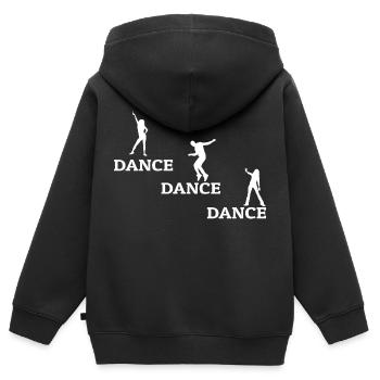 Danse Musique de danse - Sweat Premium à capuche zippé enfant bio - noir - Dos - AI Model Kid Male (0cm)