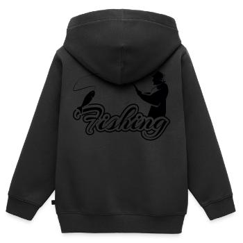 Wassersport - Kinder Premium Organic Zip Hoodie - Schwarz - Hinten - AI Model Kid Male (0cm)