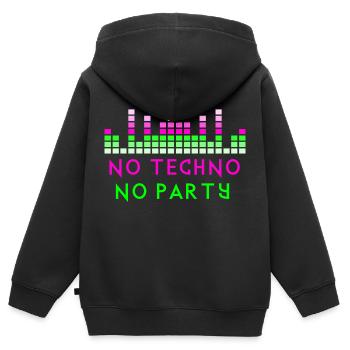No techno quote - Kids Premium Organic Zip-up Hoodie - black - Back - AI Model Kid Male (0cm)