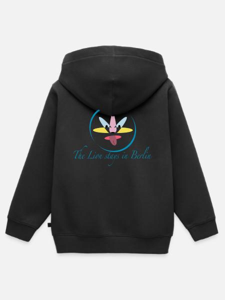 The Lion of Berlin - Kinder Premium Organic Zip Hoodie - Schwarz