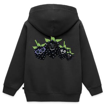Brombeeren, Beeren,sonnenbrille, Familie - Kinder Premium Organic Zip Hoodie - Schwarz - Hinten - AI Model Kid Male (0cm)