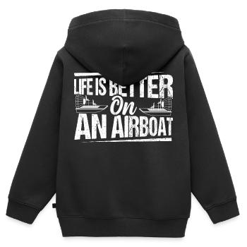 Life Is Better On An Airboat Hydroplane Propeller - Kinder Premium Organic Zip Hoodie - Schwarz - Hinten - AI Model Kid Male (0cm)