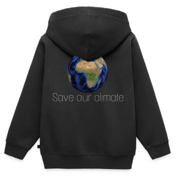 Save our planet - Kinder Premium Organic Zip Hoodie - Schwarz - Hinten - AI Model Kid Male (0cm)