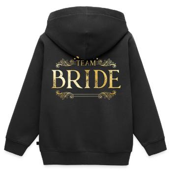Team Bride - Kids Premium Organic Zip-up Hoodie - black - Back - AI Model Kid Male (0cm)