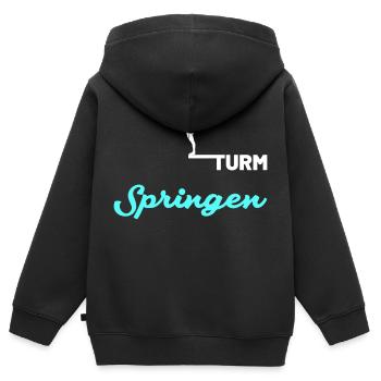 turmspringen sprung - Kinder Premium Organic Zip Hoodie - Schwarz - Hinten - AI Model Kid Male (0cm)