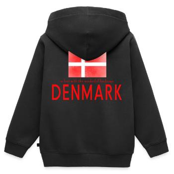 Danemark Danemark - Sweat Premium à capuche zippé enfant bio - noir - Dos - AI Model Kid Male (0cm)