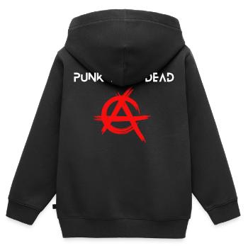 Punk's not dead - Kids Premium Organic Zip-up Hoodie - black - Back - AI Model Kid Male (0cm)