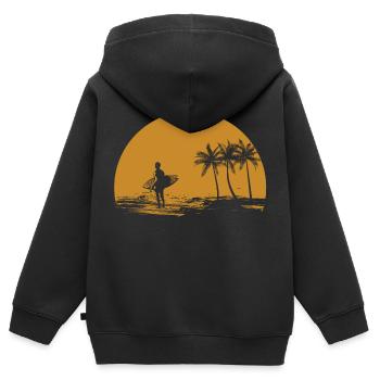 Planche de surf Surfer Sports nautiques - Sweat Premium à capuche zippé enfant bio - noir - Dos - AI Model Kid Male (0cm)