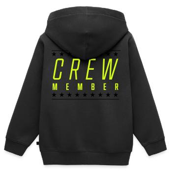 Membre d’équipage - Sweat Premium à capuche zippé enfant bio - noir - Dos - AI Model Kid Male (0cm)