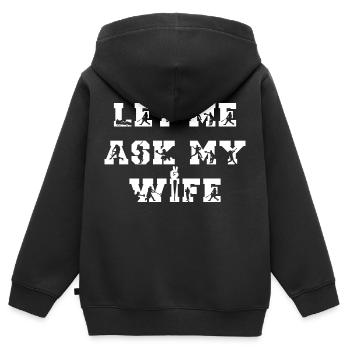 Permettez-moi de demander à ma femme - baseball - Sweat Premium à capuche zippé enfant bio - noir - Dos - AI Model Kid Male (0cm)