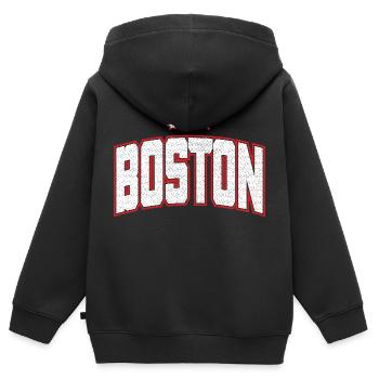 Boston, Massachusetts (USA) - Kinder Premium Organic Zip Hoodie - Schwarz - Hinten - AI Model Kid Male (0cm)