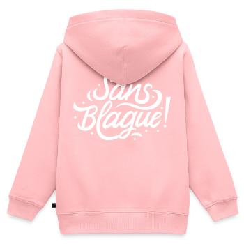 Sans blague ! - Sweat Premium à capuche zippé enfant bio - rose - Dos - AI Model Kid Female (0cm)