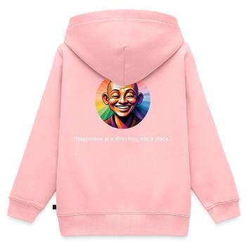Glück ist eine Richtung | Zen-Zitat - Kinder Premium Organic Zip Hoodie - Rosa - Hinten - AI Model Kid Female (0cm)
