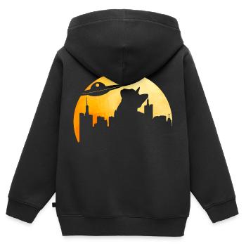 Alien Alien Cat - Kids Premium Organic Zip-up Hoodie - black - Back - AI Model Kid Male (0cm)
