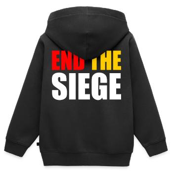 End the siege - Kids Premium Organic Zip-up Hoodie - black - Back - AI Model Kid Male (0cm)
